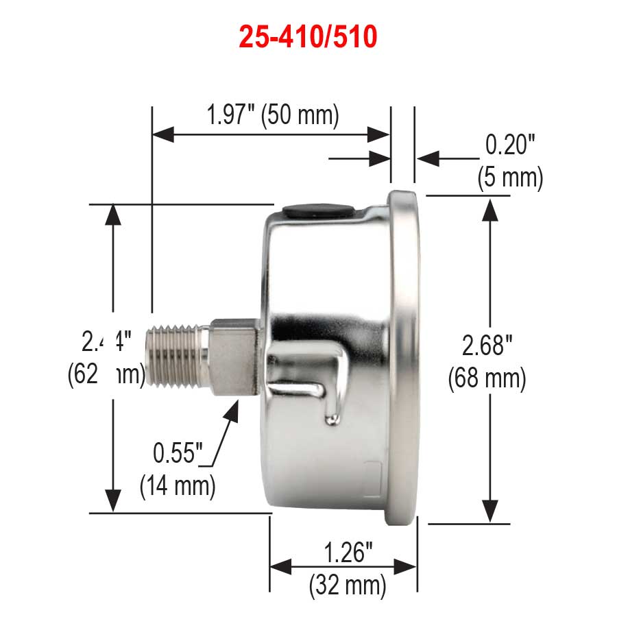 NOSHOK® 25-510-200-psi/bar-SSFF