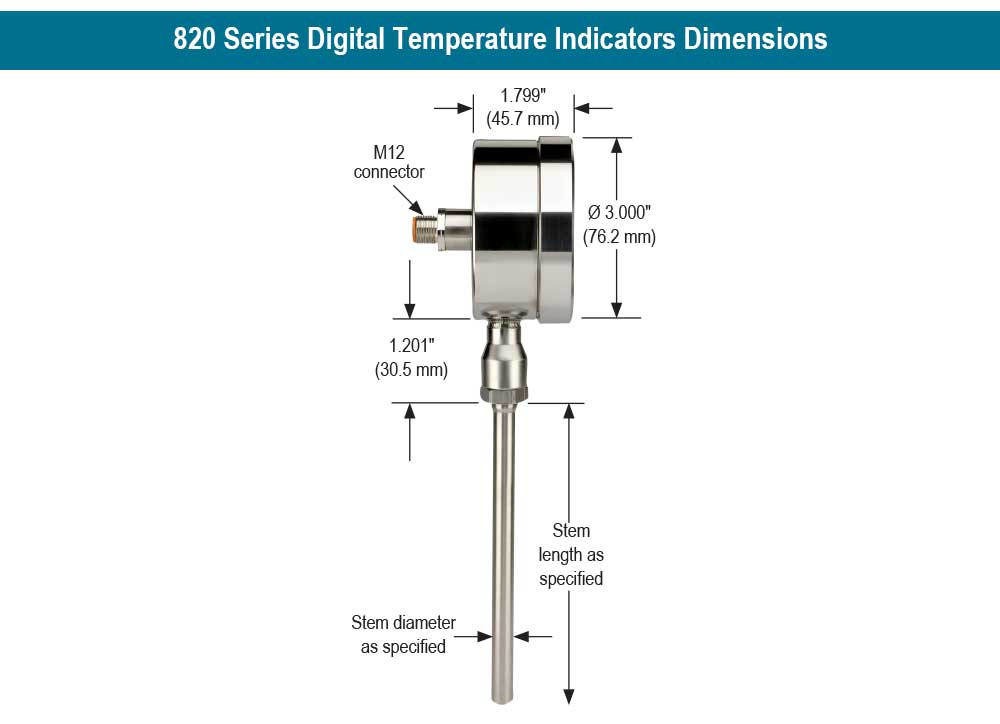 NOSHOK® 820-1-1U-8--50/200C-48-025-2